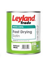 Leyland Trade Fast Drying Wood & Metal Satin Paint 750ml Brilliant White