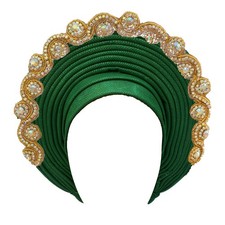 Jrzxtwl African Womens Turban Hat Stylish Gele Gemstone Headpiece Perfect For