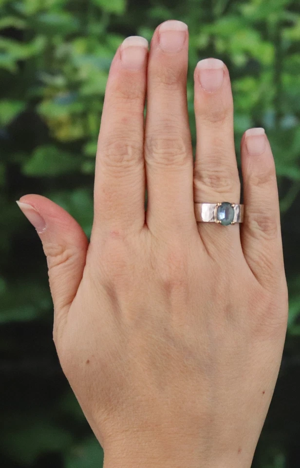 Anillo James Avery de plata de ley y topacio azul natural de 14 k talla 4 1/2 Foto 2 de 4