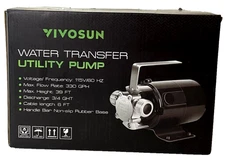 Vivosun 330 GPH Water Transfer Utility Pump 115V 1/10HP WP-330 New Free Shipping