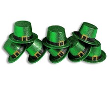 72-PC Glittery Green Leprechaun Style Hats Adult St Patrick's Party Wear 457