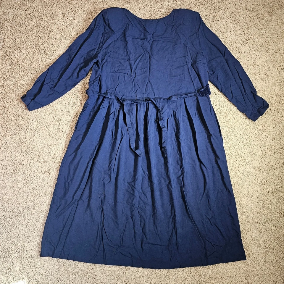 Vestido LG Star vintage para mujer 18W azul terciopelo chaleco superpuesto hombreras años 90 Foto 2 de 4