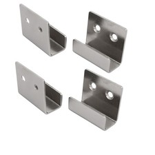4pcs Tile Display Stainless Steel Wall Mounting Hanger Bracket Silver Tone
