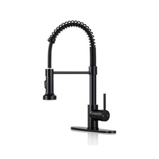 DJS Kitchen Faucets with Pull Down Sprayer Matte Black - Dual Mode Setting Si...