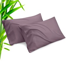 Pillow Cases Standard Size 2 Pack, Bamboo Rayon Cooling Pillowcases with Enve...