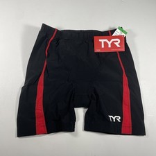 NWT Women  s TYR Carbon 6 Inch Shorts Amp Pad Black Red Medium MSRP 119