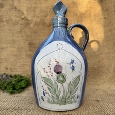 Buchan Portobello Scotland blue thistle pottery flagon jug vintage Cottagecore