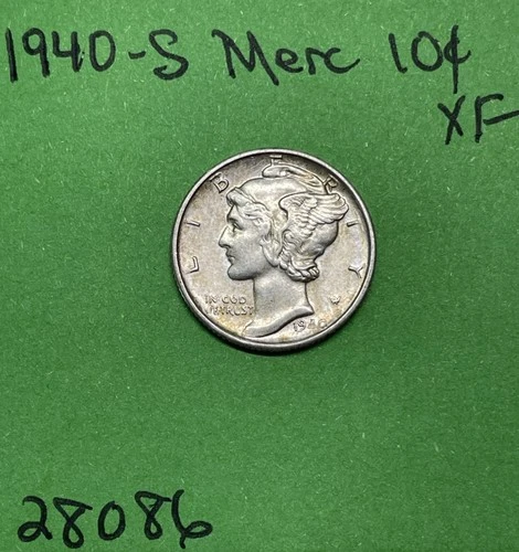 1940-S Mercury Dime 10c Xf Extra Fine 90% Silver See Pictures