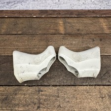 Coppia cappe leva freno Campagnolo vintage bianco scudo stradale drop bar