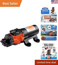 Self-Priming Water Diaphragm Pump - 1.2 GPM, 35 PSI for Boats & Off-Grid