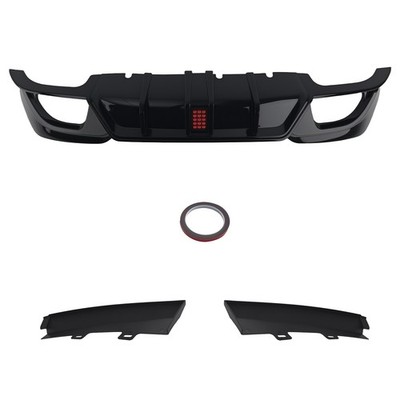 Rear Lower Diffuser Gloss Black with LED Light For BMW 3 Series G20 2019-2022