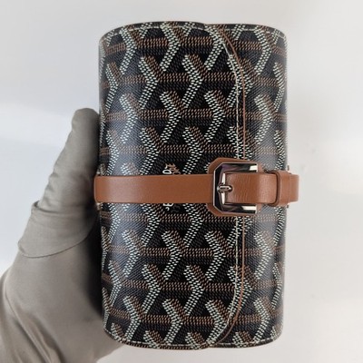 GOYARD ブレスレット レザー ブラウン ブラック GoYard Leather Dual Watch Roll Black / Brown | eBay