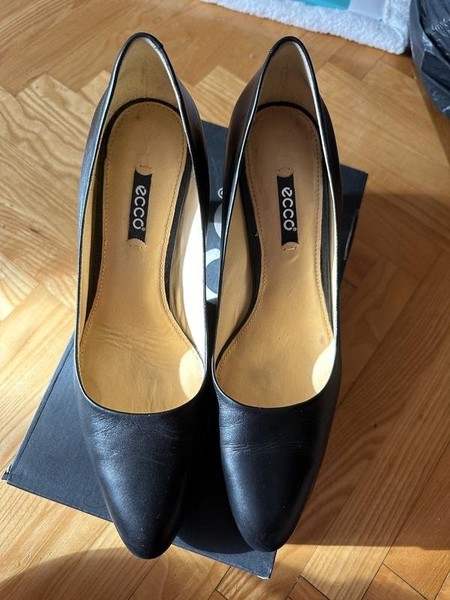 Women Ecco Heels Black Leather 41 #3R3A