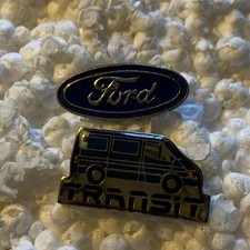 Restposten 2 Ford Transit Van & Emblem Oldtimer Metall Anstecknadeln