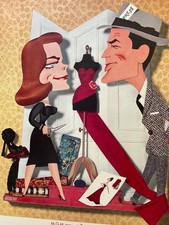 Designing Woman Lauren Bacall Gregory Peck Film Poster 1957 Jacques Kapralik Art