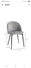 HOMCOM Modern Set of 2 Upholstered Fabric Bucket Seat Dining Chairs, Grey