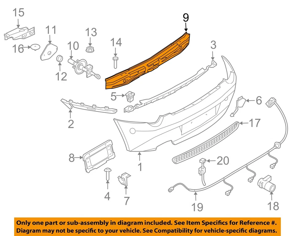 2003 2004 2005 BMW Z4 OEM Complete Rear Bumper 668/9 Jet Black - Image 3 of 4