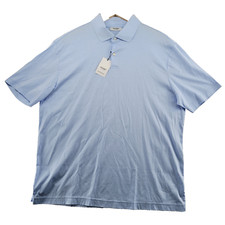 Murano Collezione Men's Size L Solid Blue Soft Touch Cotton Polo Shirt