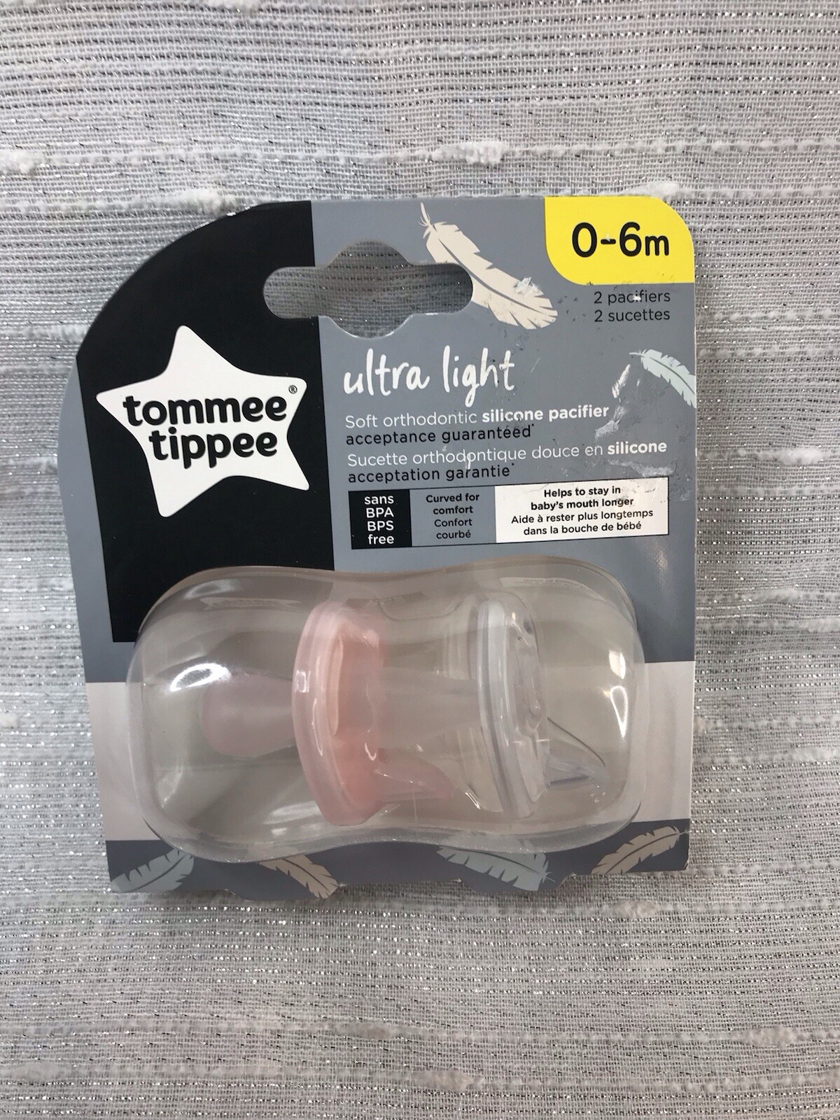 Tommee Tippee Ultra Light Girls Ortho Pacifier Binky Soother