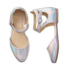 NWT Gymboree Silver Flats Dress Shoes Kids Girl Easter Toddler sizes