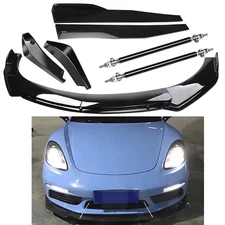 For Porsche 718 Cayman Front Bumper Lip Splitter Spoiler Body Kit Side Skirt