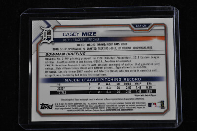 BB - 2021 - Bowman Chrome - Green Refractor - Casey Mize - 98/99