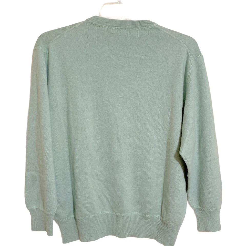 Suéter Forte Mezcla Cachemira Seda Talla Pequeña Verde Sudadera Estilo Manga Larga Foto 4 de 4
