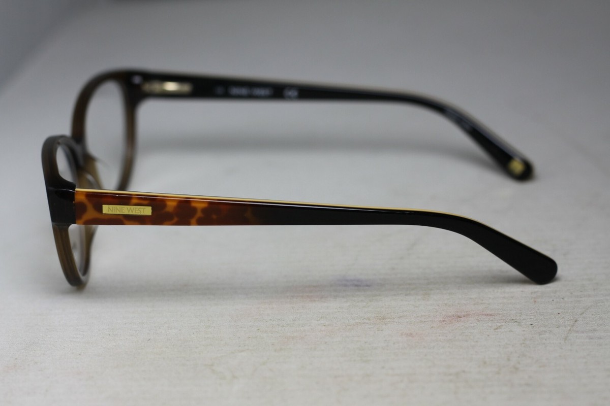 Nine West Nw5101 210 Crystal Brown With Cheetah Authentic Eyeglasses 51-16-135 Nine West NW 5101 210 CRYSTAL BROWN W CHEETAH 51-16-135 FLEX  main image 2
