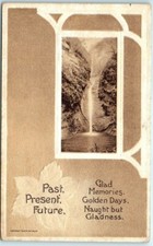 A Mountain Torrent and Leaf Art Print - Past, Present, Future - Greeting Card