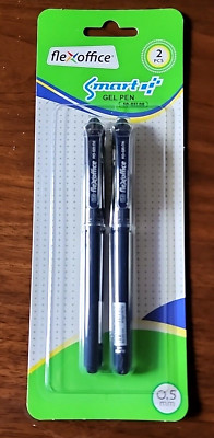 fleXoffice Smart Gel Pens 0.5mm Gel Pens Black Ink Pack of 2- BRAND NEW 