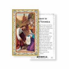 St. Veronica with Prayer to Saint Veronica  -Gold Trim - Paperstock Holy Card