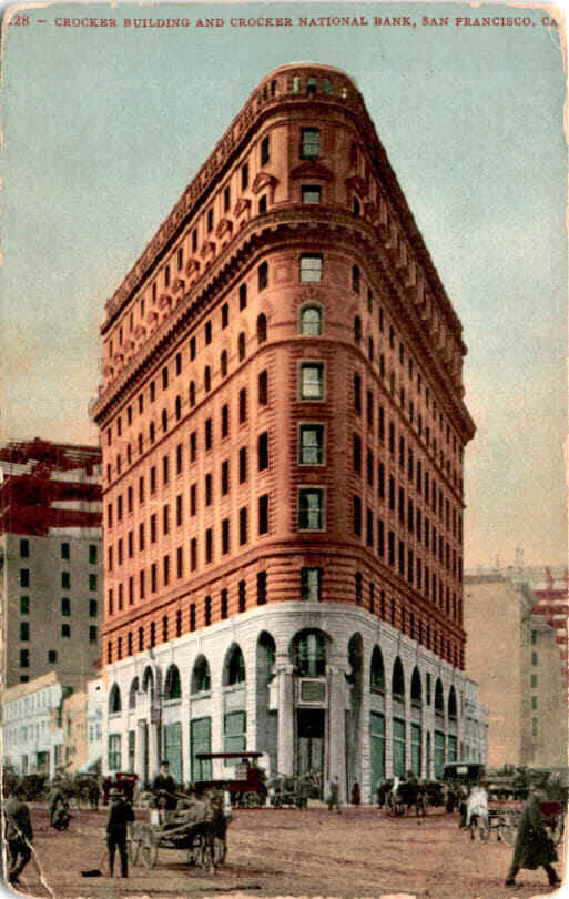 Historic Crocker Building & National Bank San Francisco Postcard