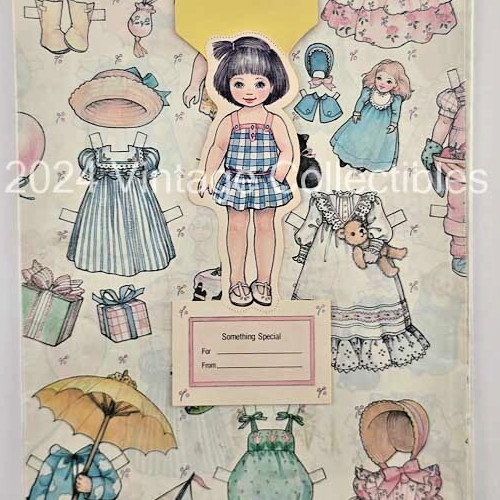 Doll Wrapping Paper Doll Tag Vintage Buzza Gift Wrap