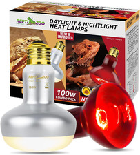 2 Pack 100W Reptile Heat Lamp Bulbs,Upgraded Reptile Day and Night Basking Spot