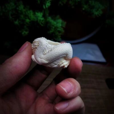 Natural Dragon Pixiu Ring Vintage Style Lucky Blessing Band for Men
