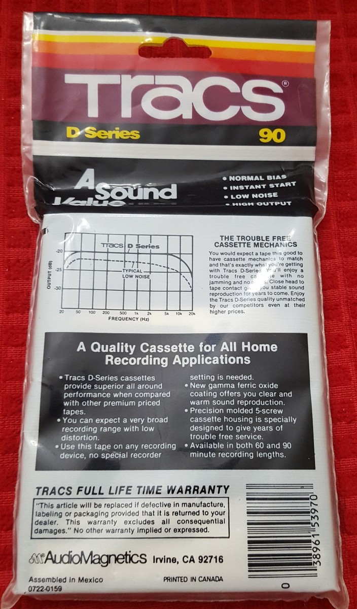 Vintage Tracs D Seires Pack of 2 Cassette Tapes Blank 90 Minutes