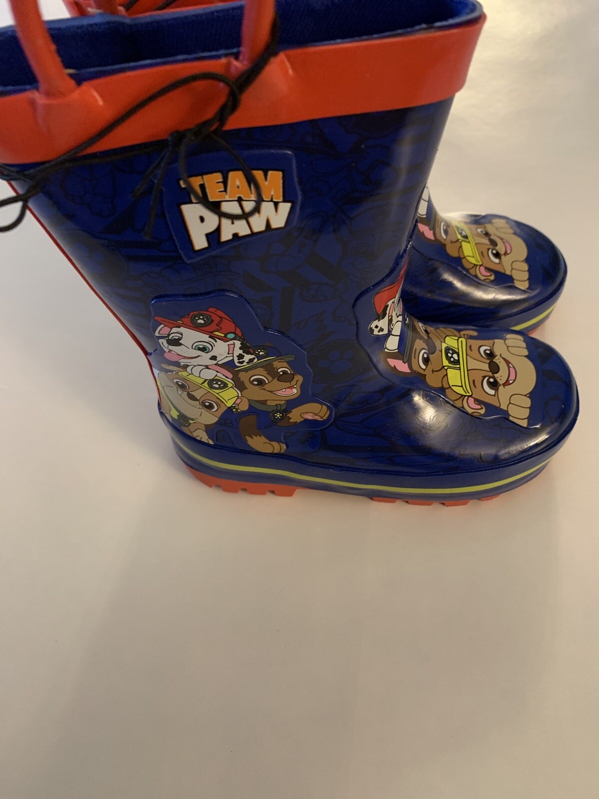 Paw Patrol Boys Rain Boots Team Paw Size 5/6 Blue & Red NEW Water Proof image 3