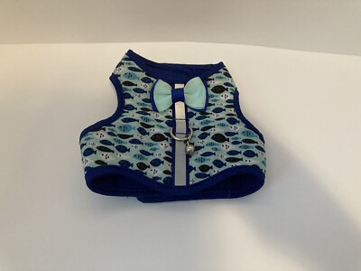 Blue Cat Harness covered in fish
