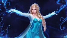 Anime Elsa Frozen Disney Princesas Rubias Trenzas Azul Personalizado Juego Mat Escritorio