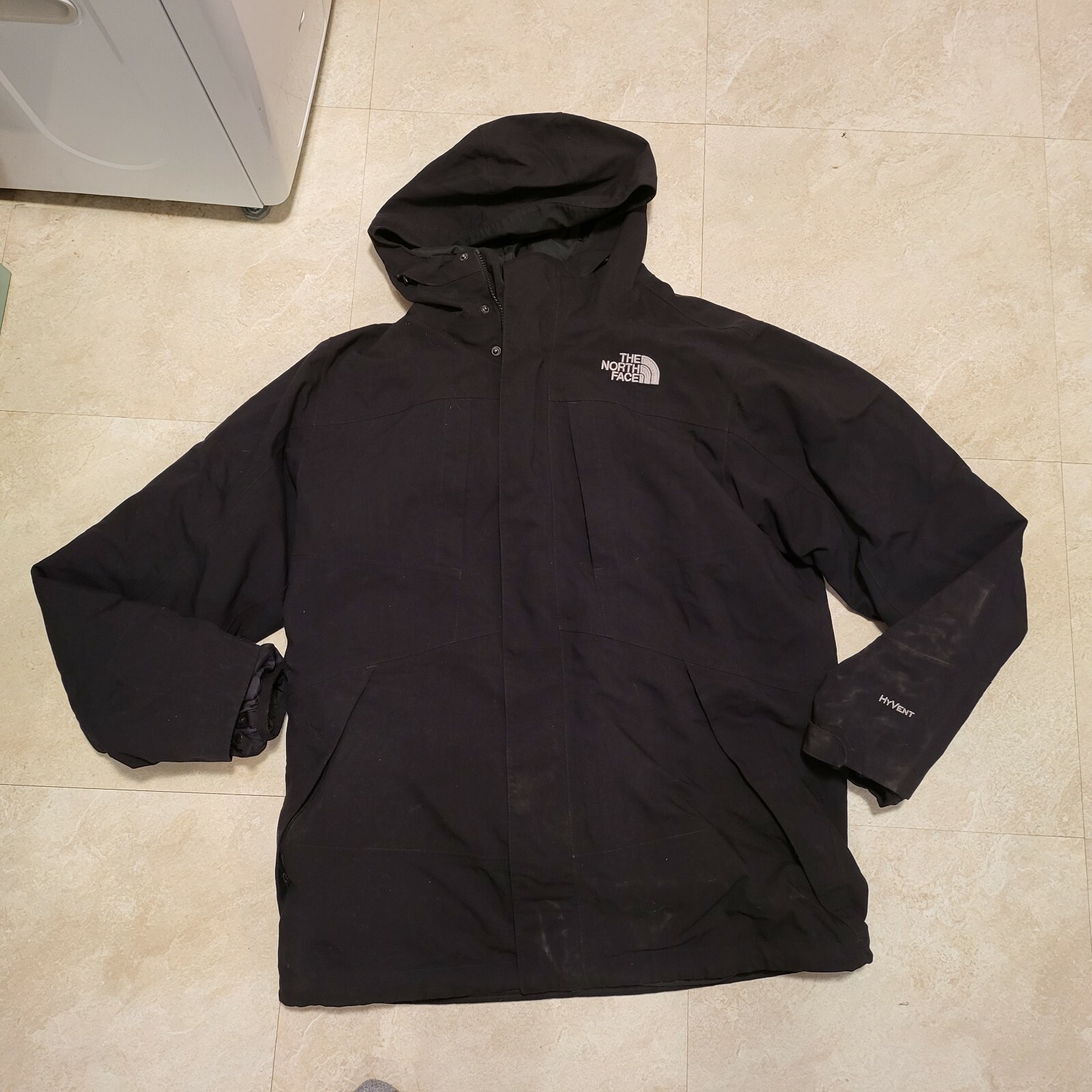 Hyvent Black Hooded Jacket Coat Size 