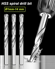 M2 HSS spiral drill bit Ø 1mm-14 mm metal drill bit Steel drill bit ground