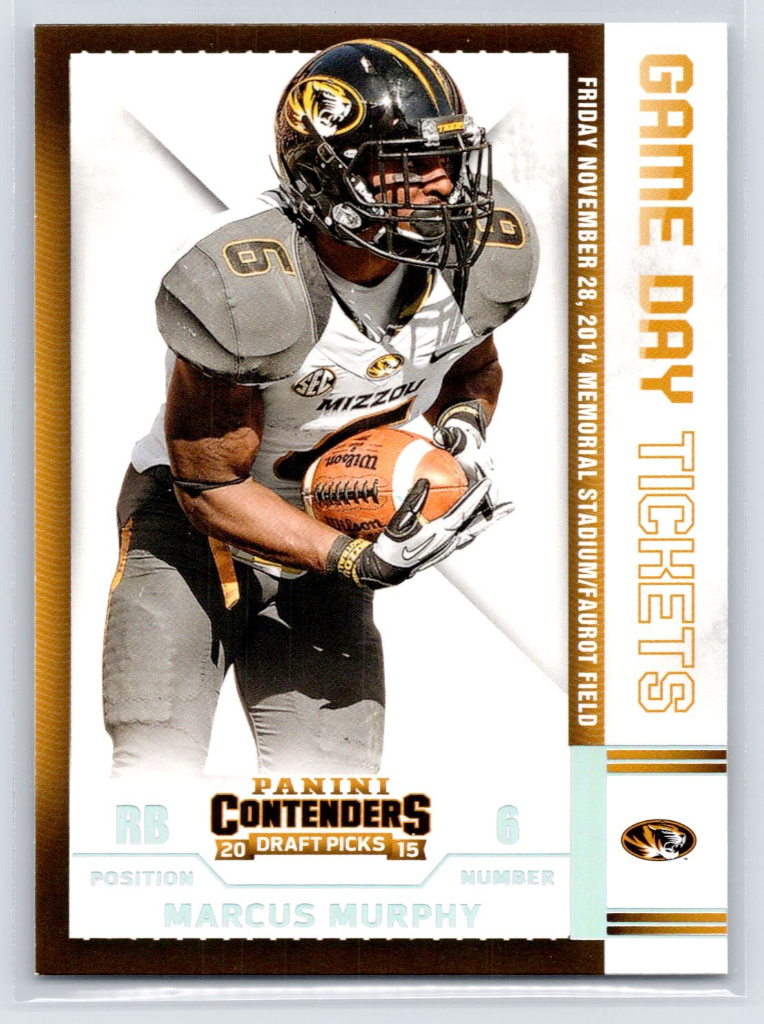 Marcus Murphy 2015 Panini Contenders Draft Picks Game Day Tickets #85 Missouri