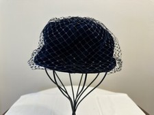 Women  s Vintage Hat Blue Velvet