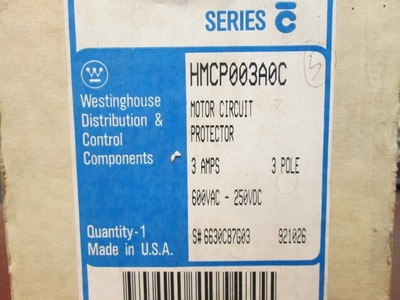 Westinghouse Motorschutz HMCP003A0C 3A 600V