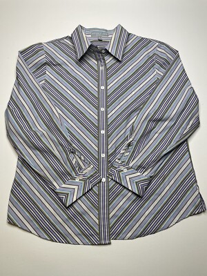 Women's Foxcroft Shirt Size 12P Wrinkle Free Shaped Fit White