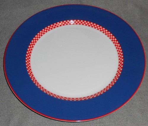 Set (7) Fitz & Floyd CHEQUERS PLUS PATTERN Dinner Plates MADE IN JAPAN - Picture 3 of 6