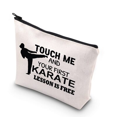 Karate Girl Gifts Karate Cosmetic Bag Touch Me And You First Karate Lesson Is...
