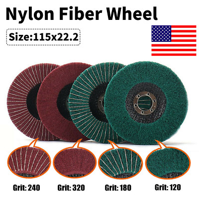 10Pcs 115mm Nylon Fiber Flap Wheel Metal Polishing Buffing Wheel F Angle Grinder