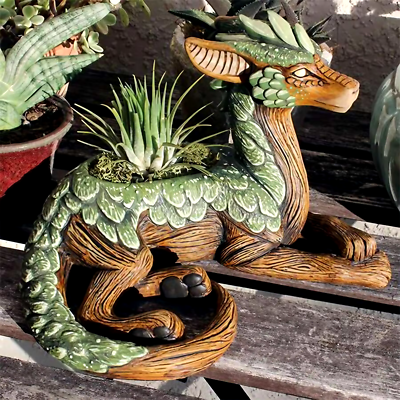 #ad Resin Dragon Tree Succulent Planter Garden Statue amp; Gift for Nature Lovers $24.05