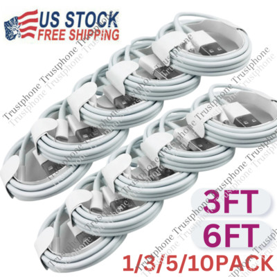 USB Fast Charger Cable Charging Cords 3/6FT For iPhone 7 8 X XR XS 13 14 Pro LOT